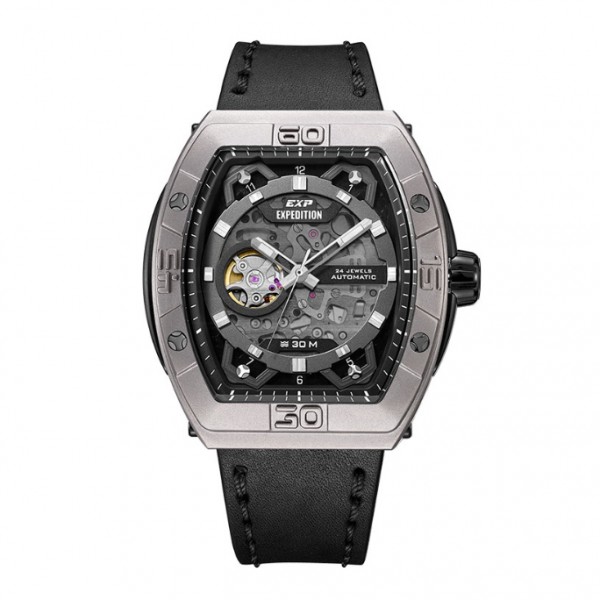 Expedition 6800 Silver Black Leather Automatic MALTPBA